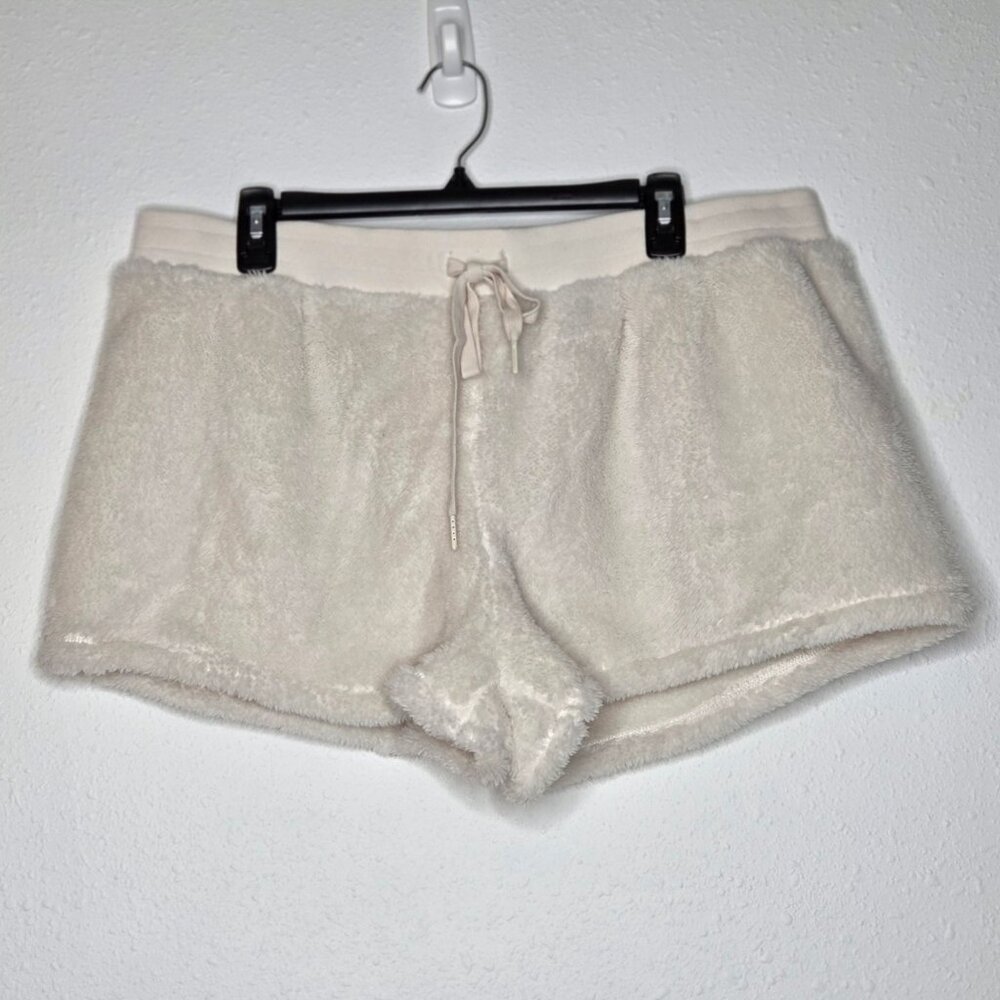 NWT PJ Salvage Women's Let's Get Cozy Sherpa Shorts - Ivory